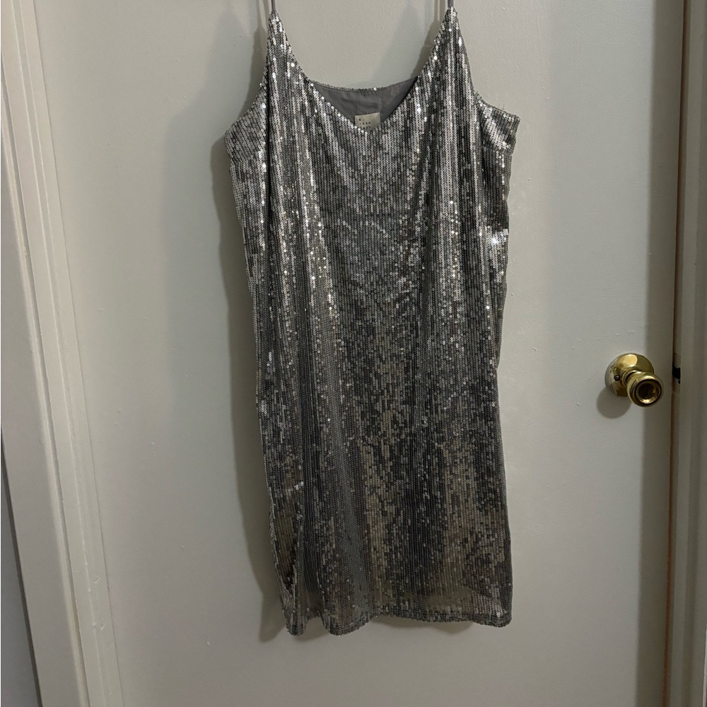 A New Day silver sequin dress size large